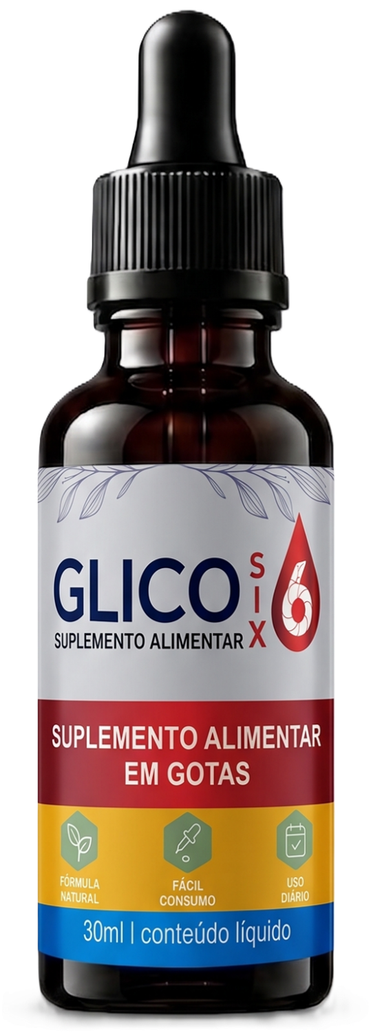 Frasco de GlicoSix, suplemento alimentar em gotas de 30ml